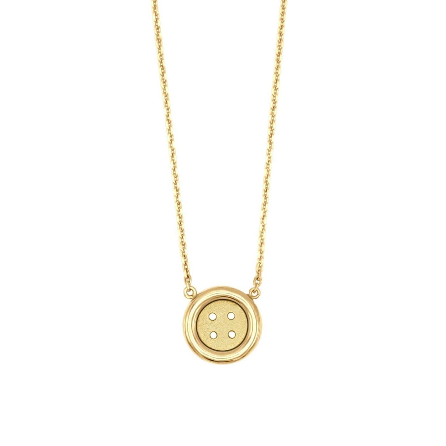 Baby Yellow Gold Button Necklace
