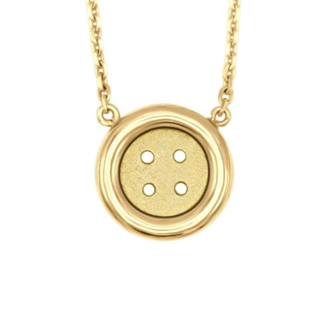 Baby Yellow Gold Button Necklace