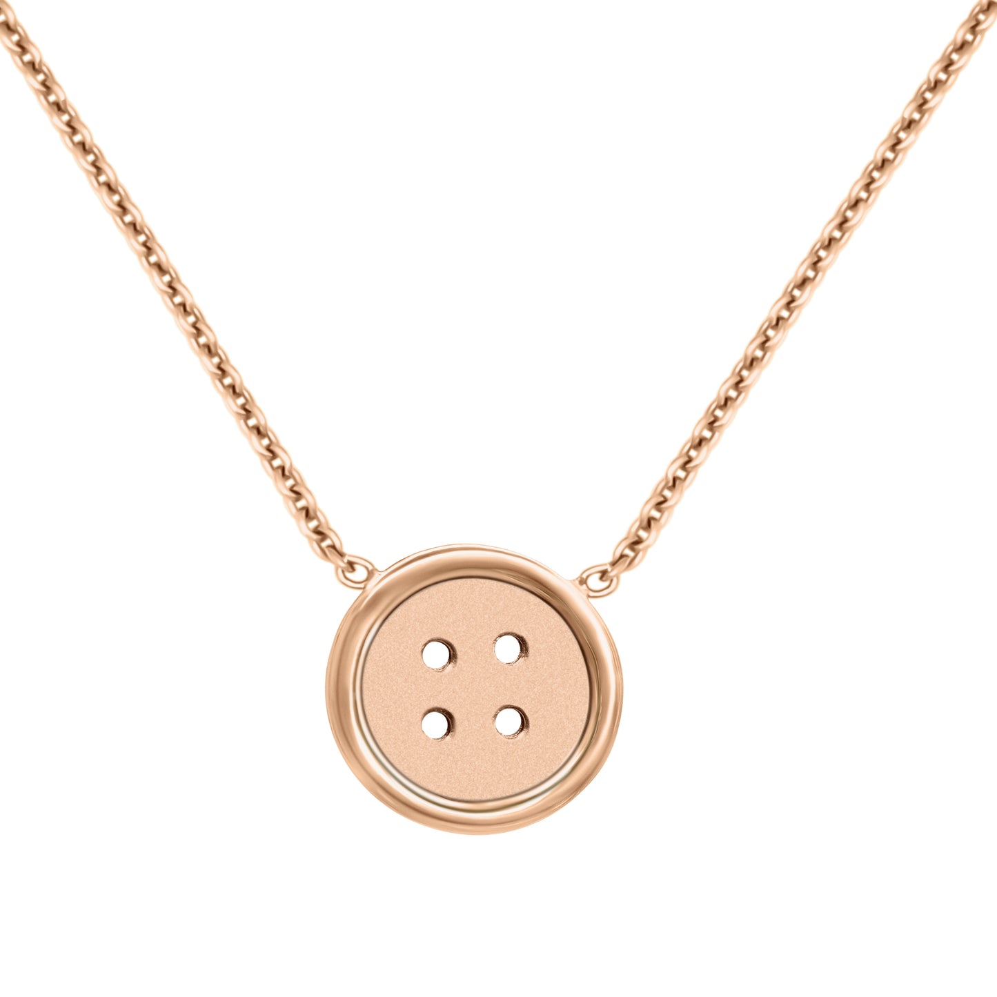 Small Rose Gold Button Necklace