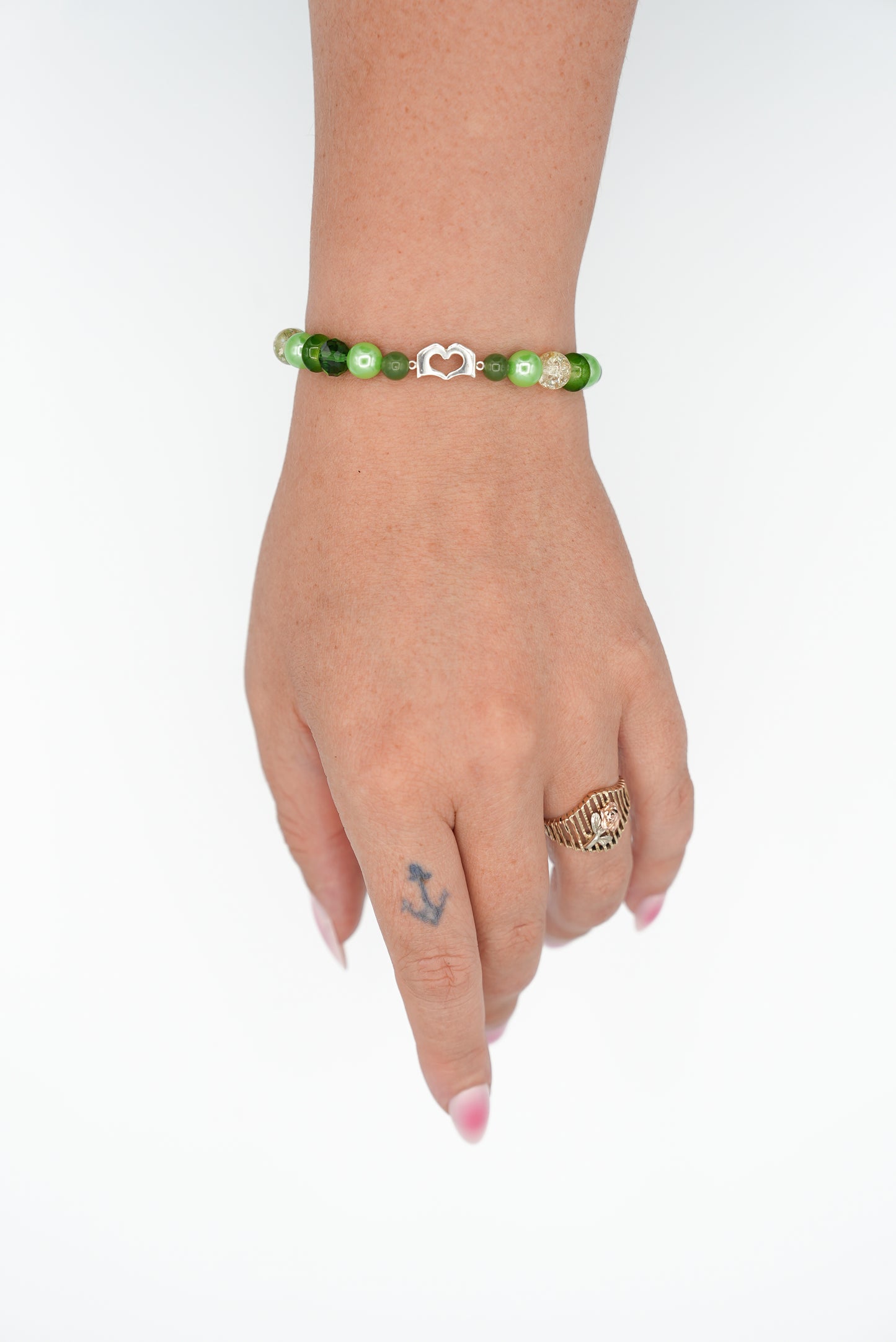 Jade & Glass Mixed Bead Bracelet