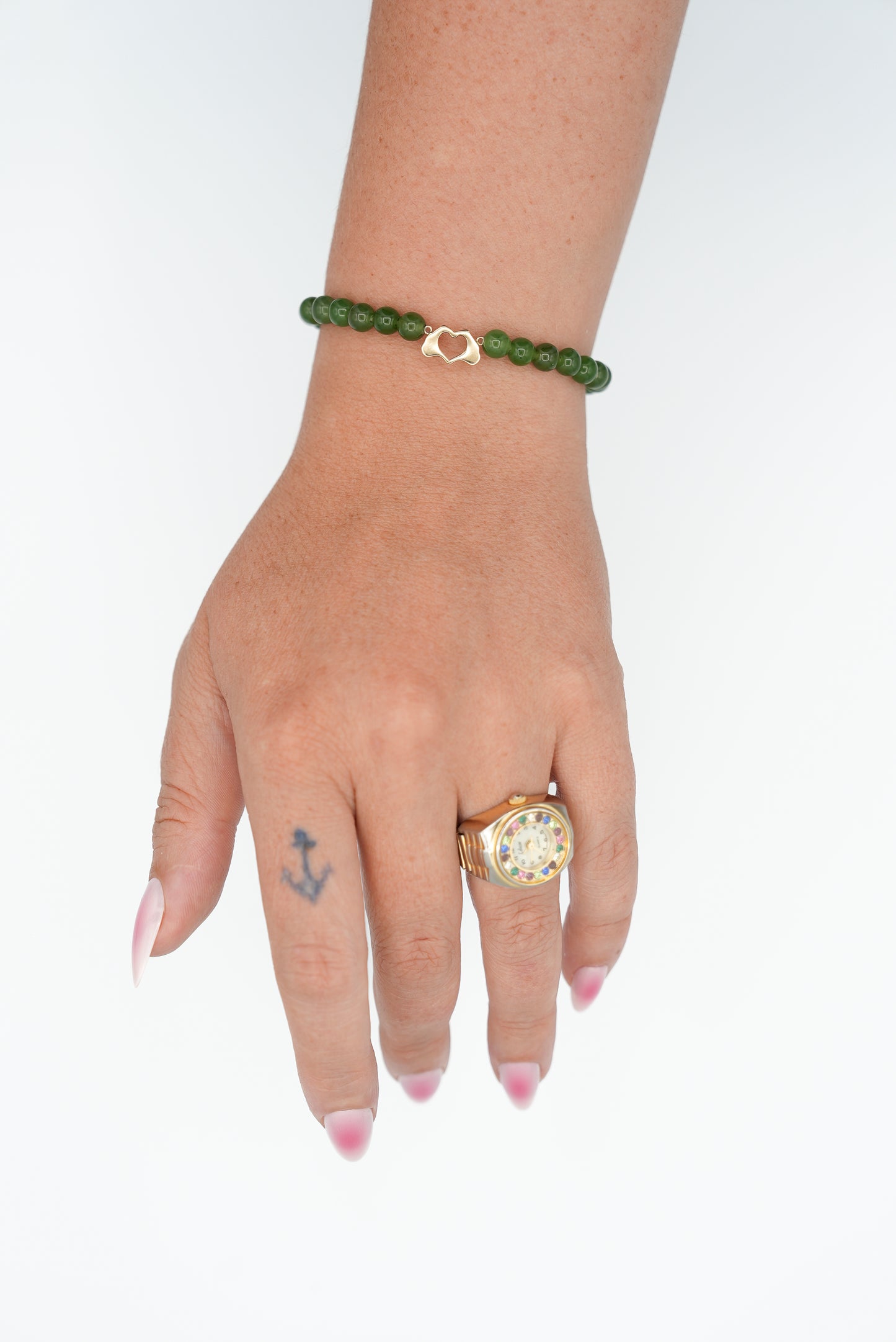 Vintage Jade Meets 18KT Beaded Bracelet