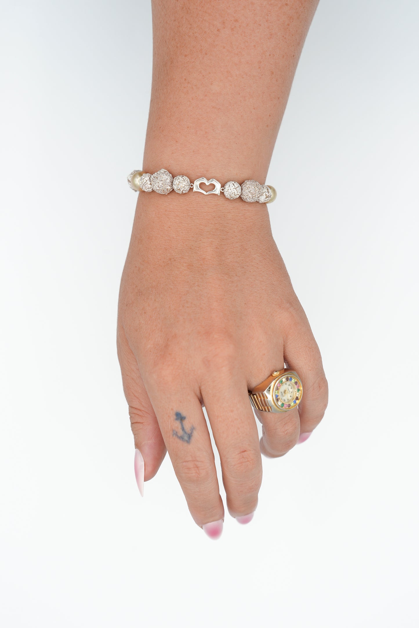 Vintage Textured Beaded Bracelet