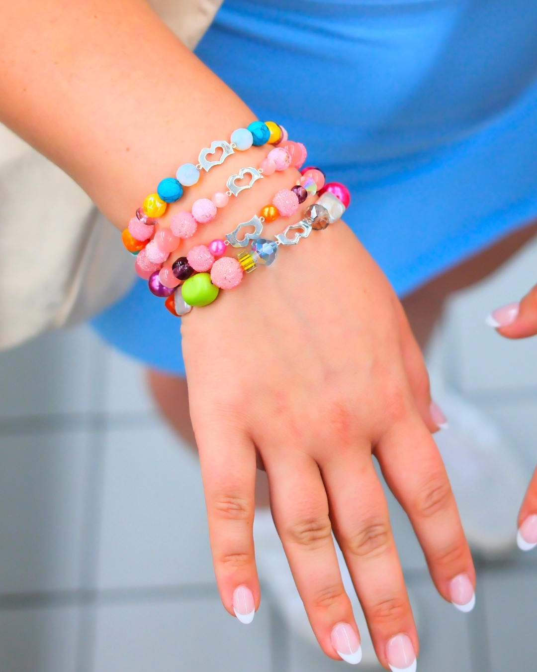 Vintage 60's Textured Bead Bracelet