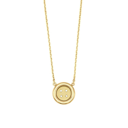 Baby Yellow Gold Button Necklace