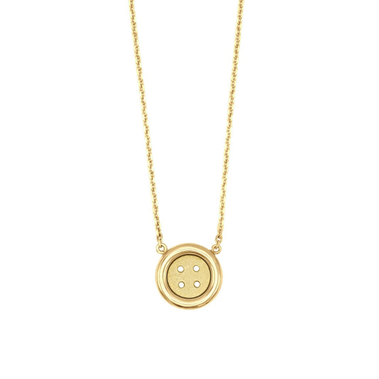 Baby Yellow Gold Button Necklace