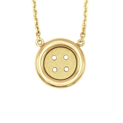Baby Yellow Gold Button Necklace