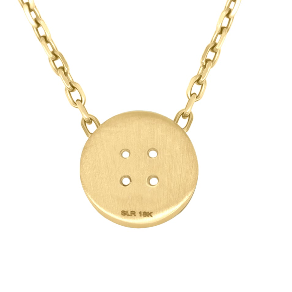 Baby Yellow Gold Button Necklace