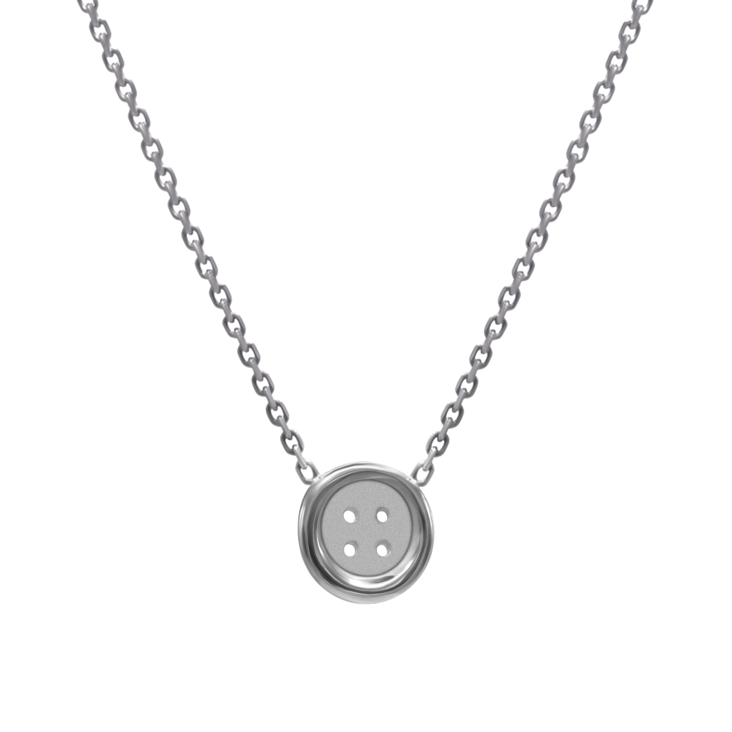 Baby Sterling Silver Button Necklace