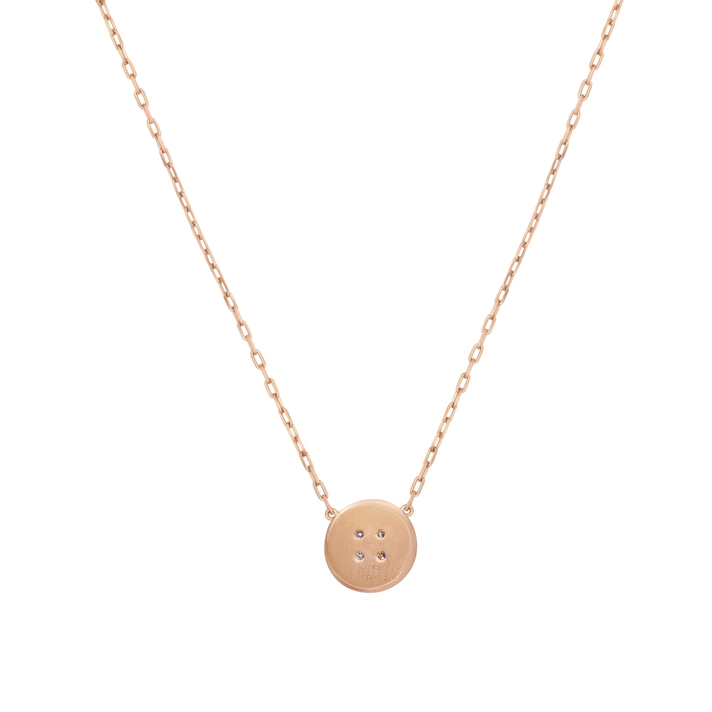 Baby Rose Gold Button Necklace With Diamonds