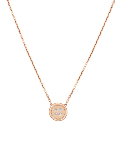 Baby Rose Gold Button Necklace With Diamonds