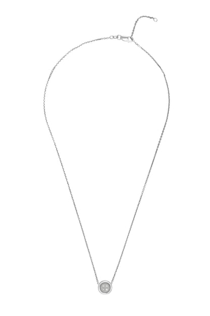 Baby Sterling Silver Button Necklace With Diamonds