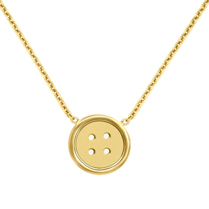 Small Gold Button Necklace