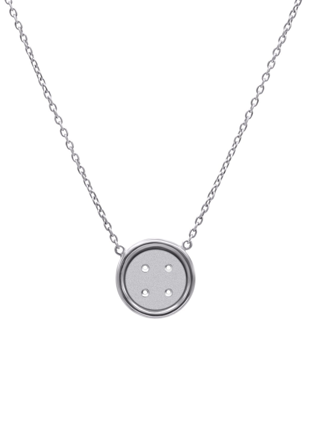 Small Sterling Silver Button Necklace