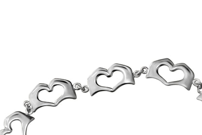 Sterling Silver Heart Hands Bracelet