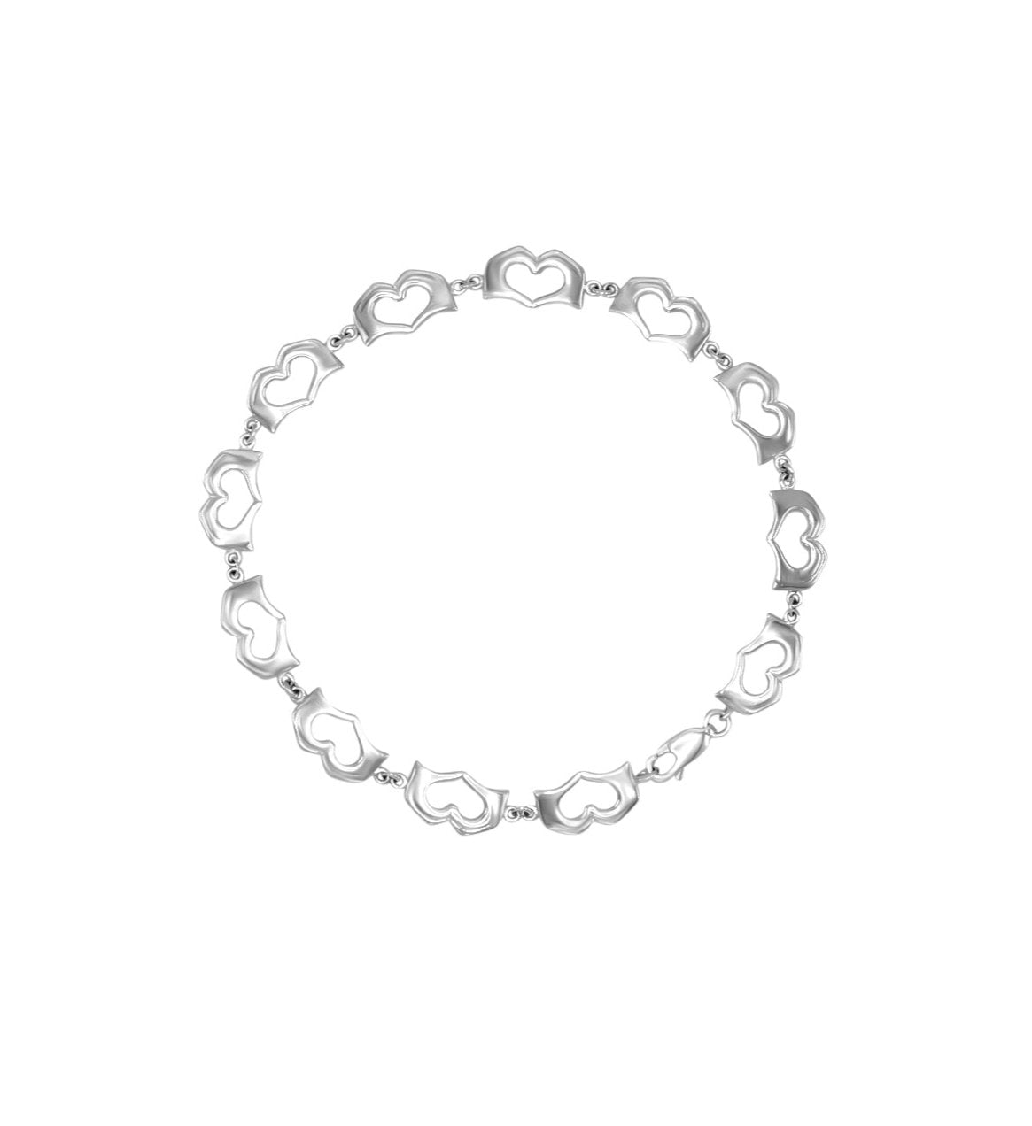 Sterling Silver Heart Hands Bracelet