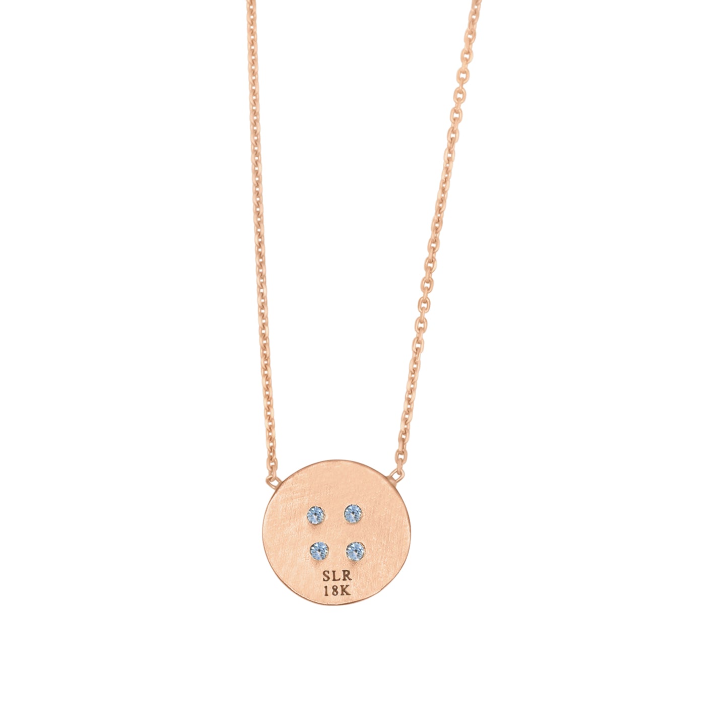 Small Rose Gold Button Necklace With Diamonds