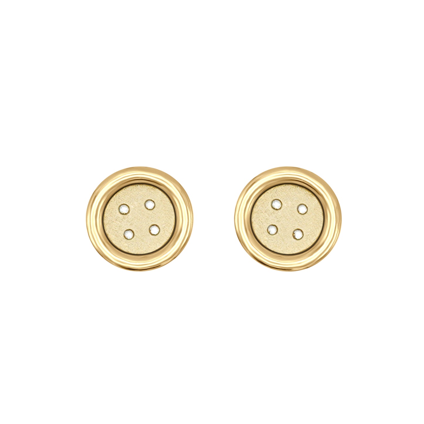 Baby Yellow Gold Button Earrings