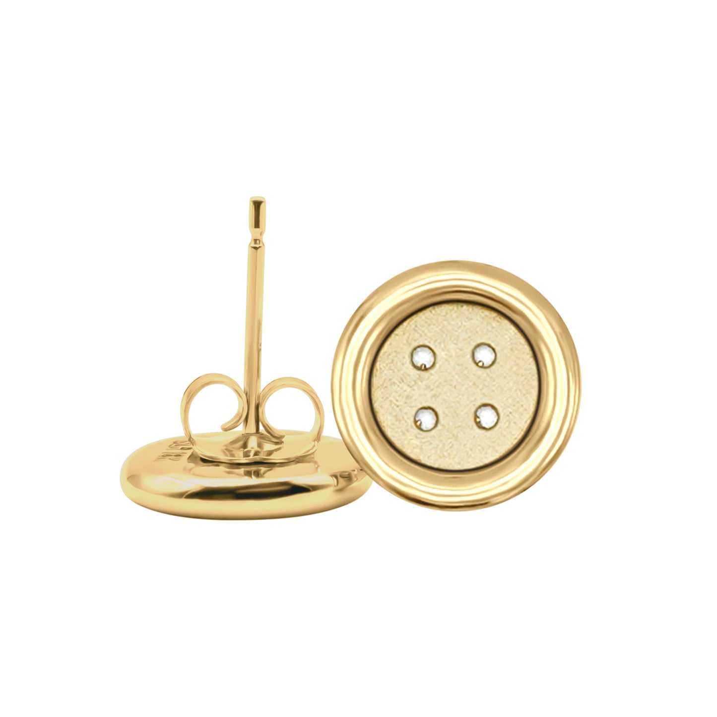 Baby Yellow Gold Button Earrings