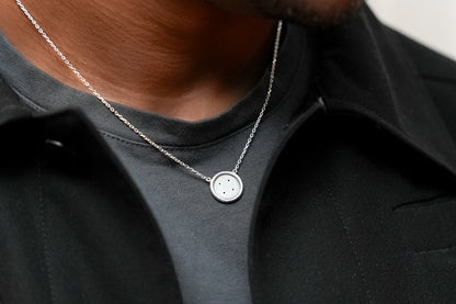 Small Sterling Silver Button Necklace