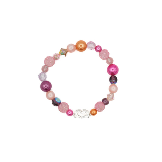 Pink Medley Mixed Vintage Beads Bracelet