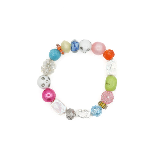 Chunky Mixed Glass & Vintage Bead Bracelet
