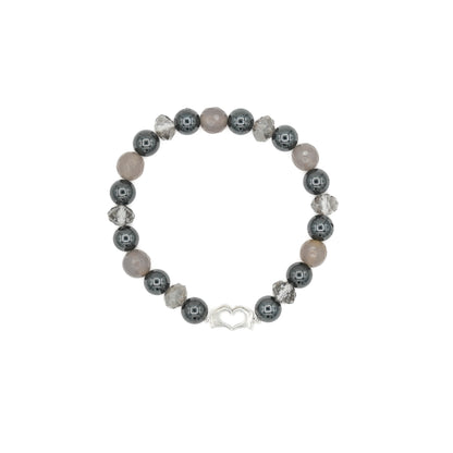 Mixed Hematite & Faceted Crystal Bracelet