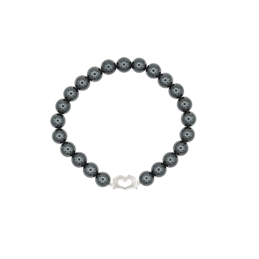 Smooth Hematite Beaded Bracelet