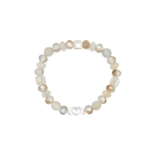 Faceted Rhinestone & Glass Bead Bracelet
