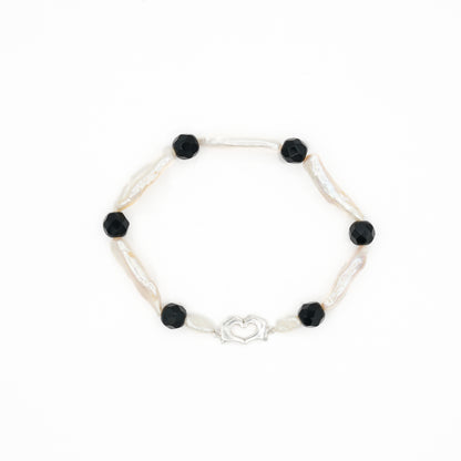 Fresh Water Pearl & Faceted Bead Bracelet