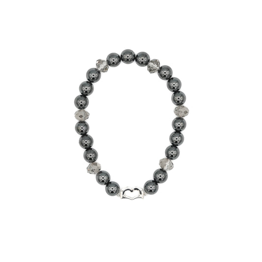Revived Hematite & Faceted Crystal Bracelet