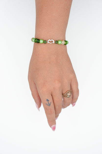 Jade & Glass Mixed Bead Bracelet