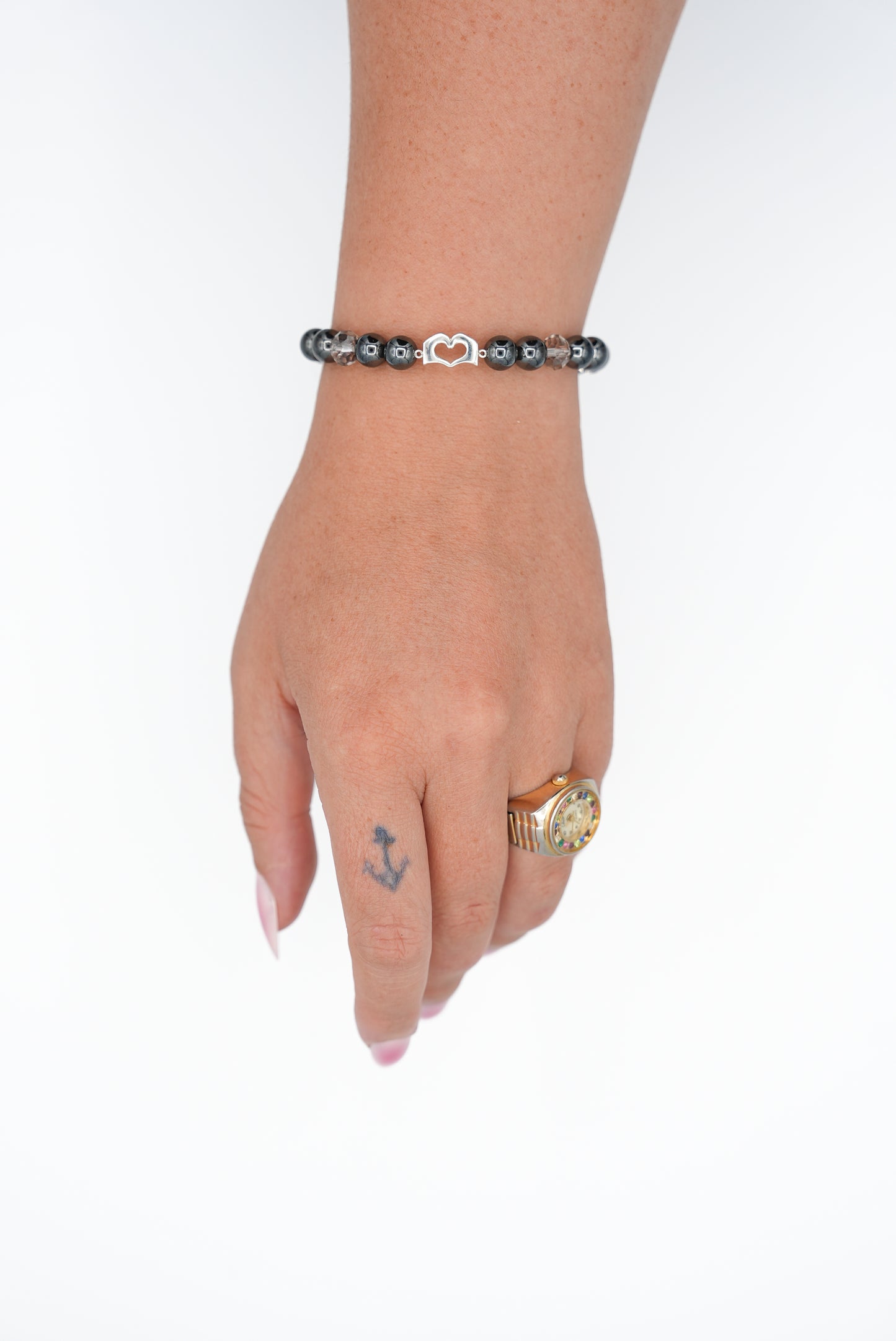 Smooth Hematite Beaded Bracelet