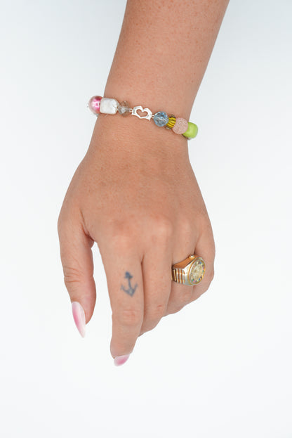 Chunky Mixed Glass & Vintage Bead Bracelet